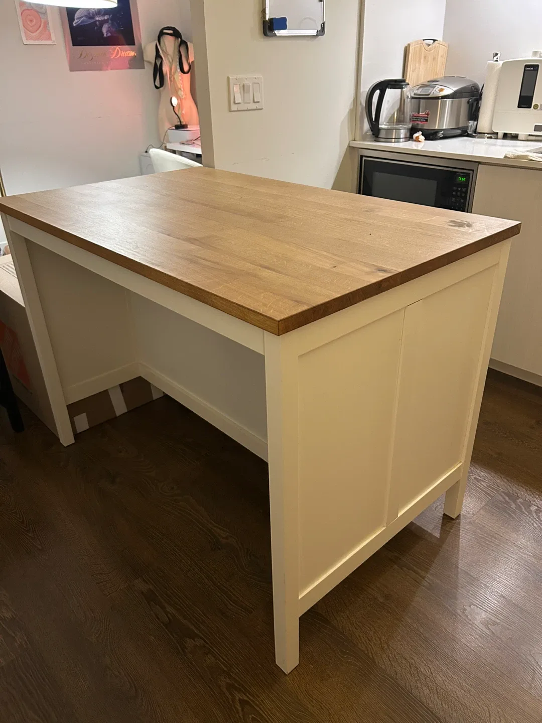IKEA Tornviken Kitchen Island - Off-White/Oak image indicator(4)