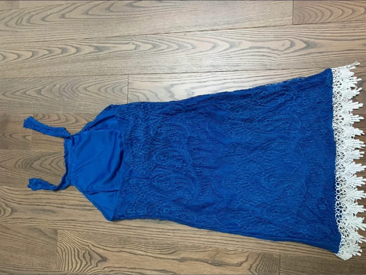 Blue Lace Halter Dress NEW image indicator(3)