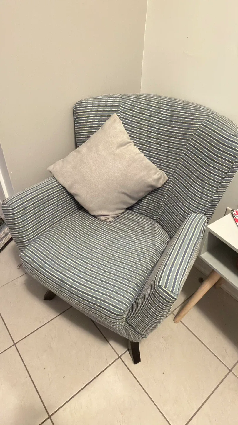 Striped Accent Chair with Cushion image indicator(3)