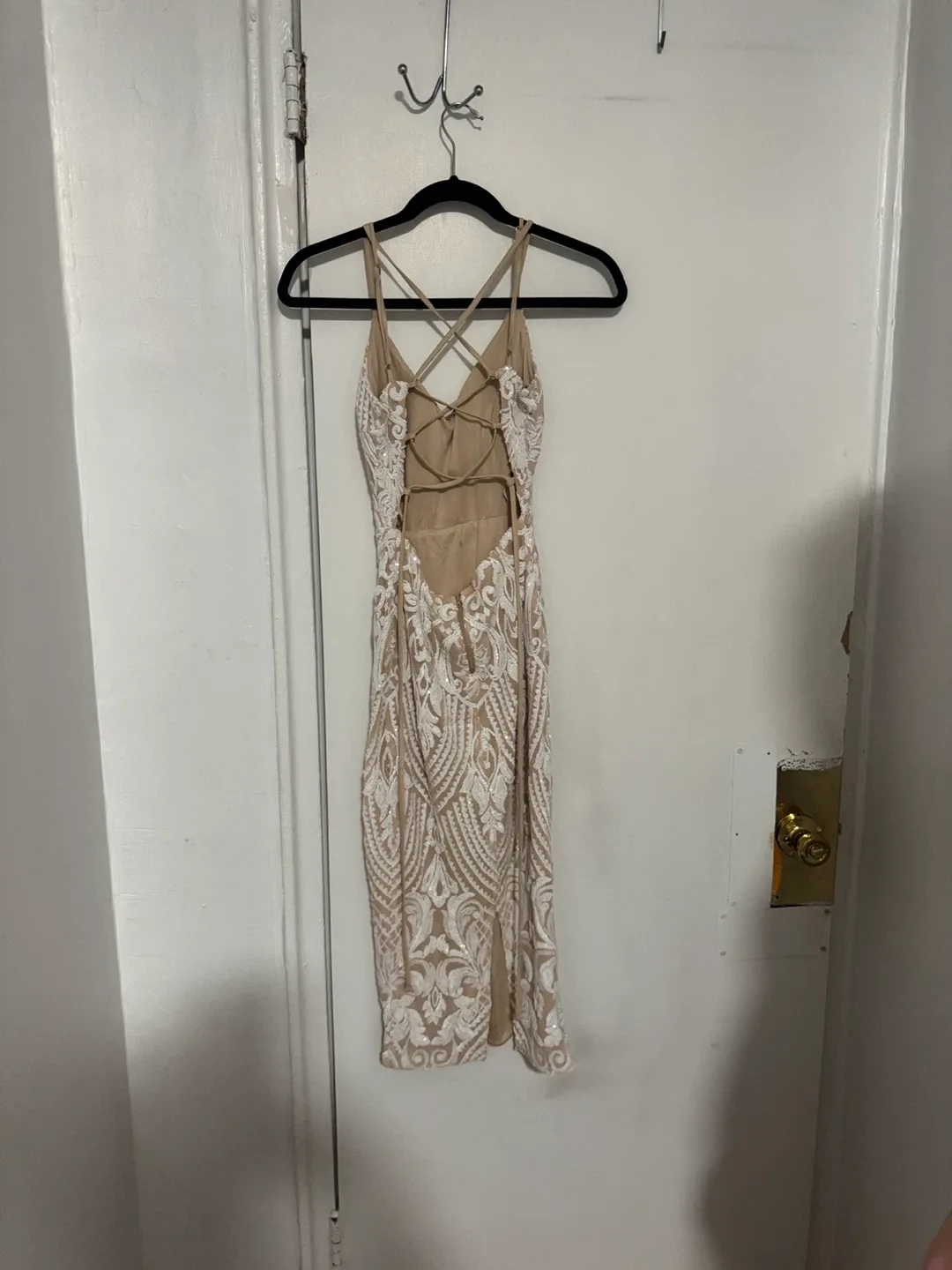 Beaded White/Nude Dress image indicator(2)