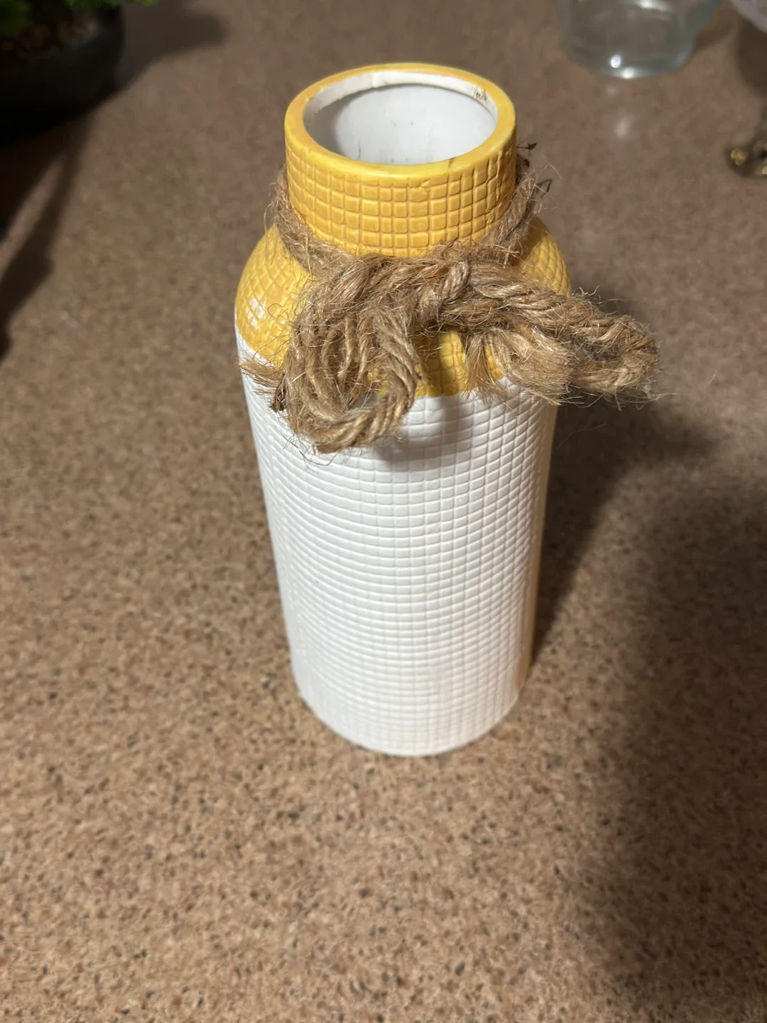 Decorative White and Yellow Vase