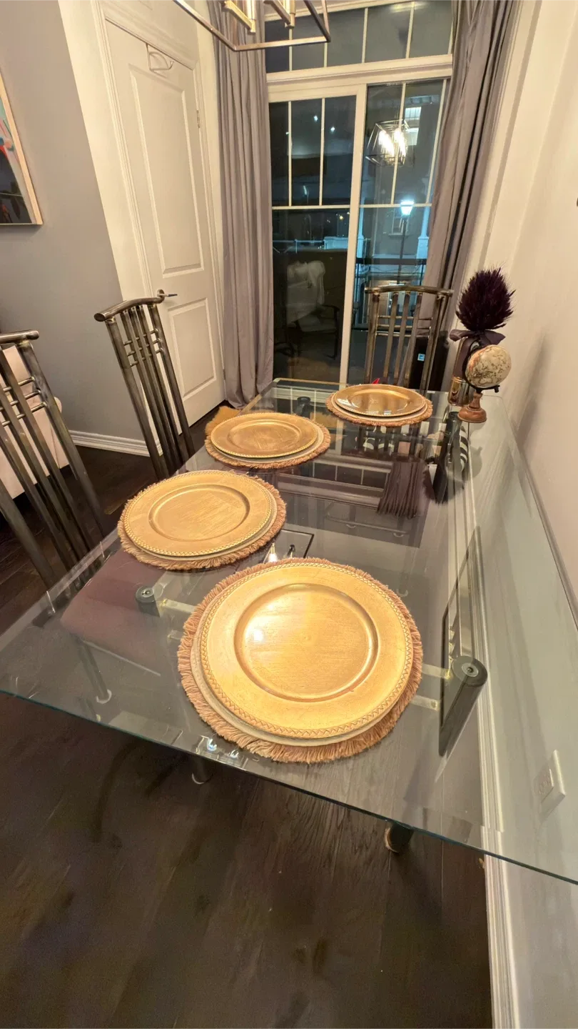 Glass Top Dining Table with 6 Chairs image indicator(3)