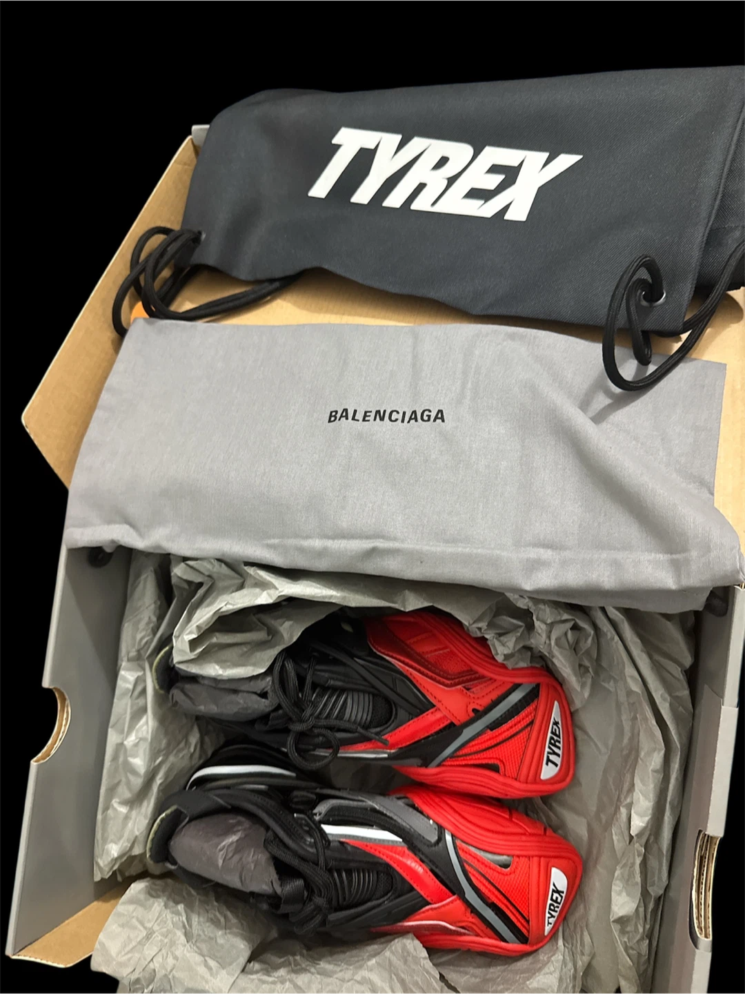 Balenciaga Tyrex Black/Red Sneakers - Size 35 - photo 5