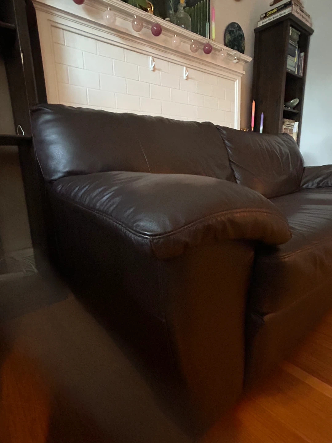 Brown Leather Sofa - photo 4