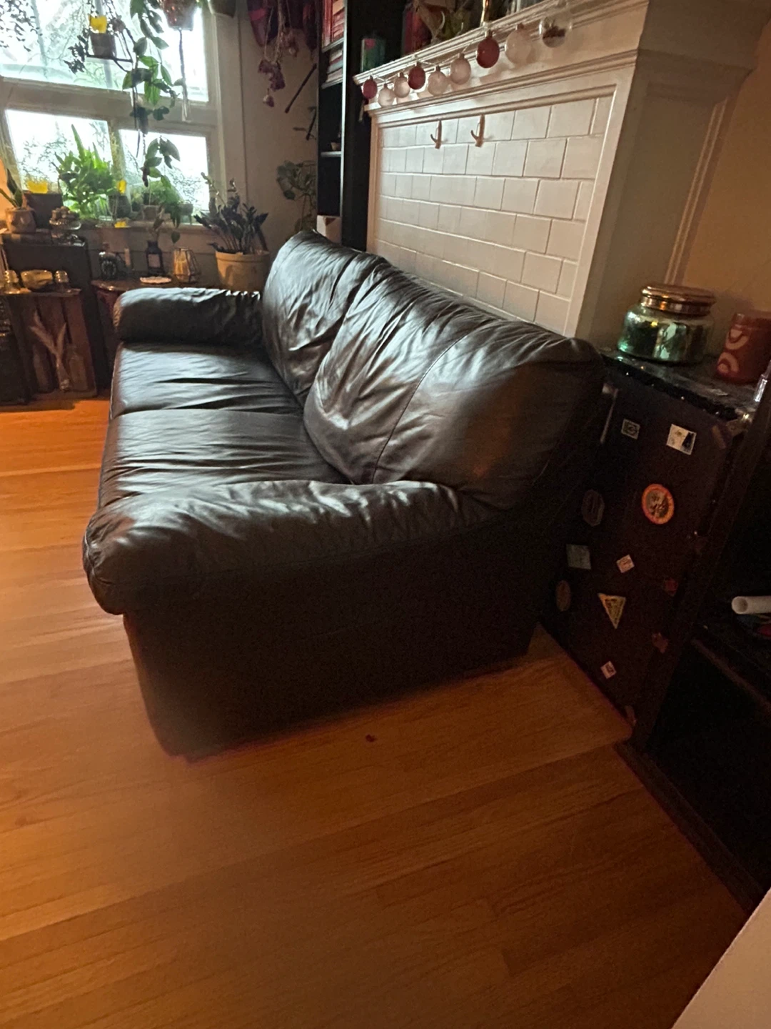 Brown Leather Sofa - photo 3
