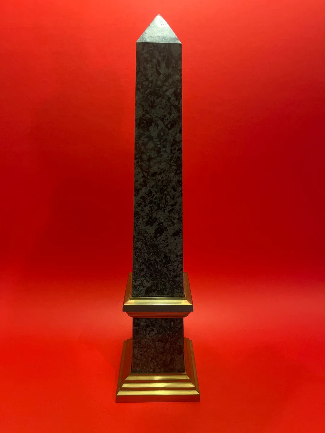 Vintage Marble Obelisk with Gold Trim thumbnail