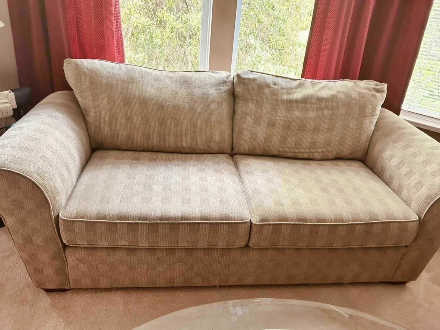 Need extra bed? 88” super comfy Neutral Sofa couch image indicator(2)