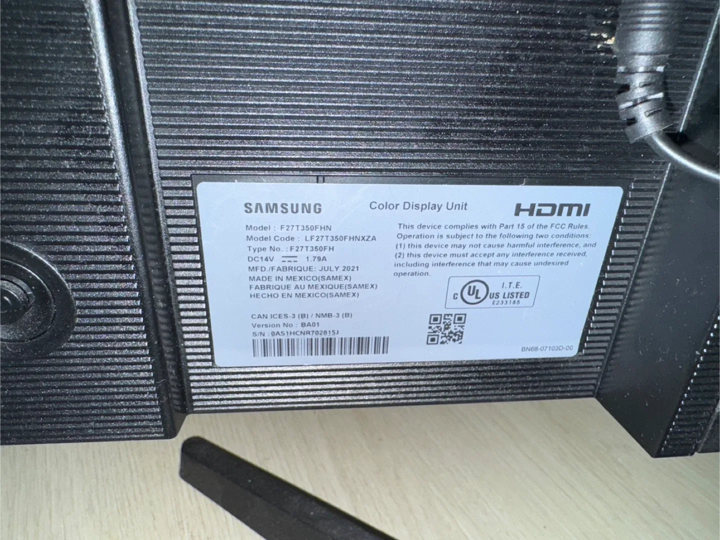 Samsung 27" Monitor - Model F27T350FHN image indicator(3)