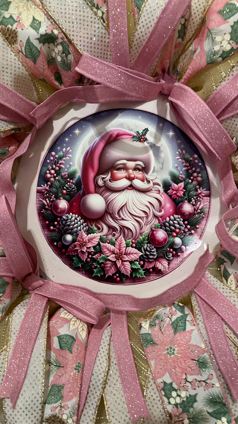 Christmas Santa Wreath - Holiday Decor - photo 2