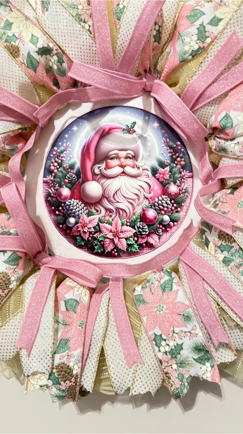 Christmas Santa Wreath - Holiday Decor