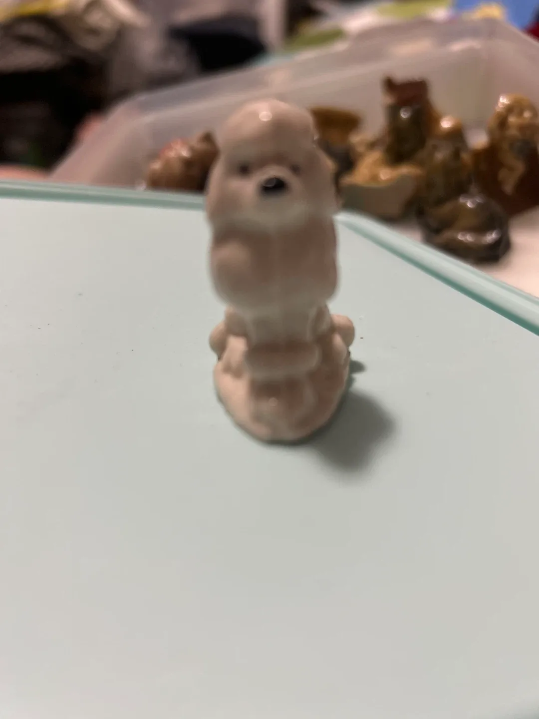 Wade Whimsies England Red Rose Tea  White French Poodle Dog image indicator(4)