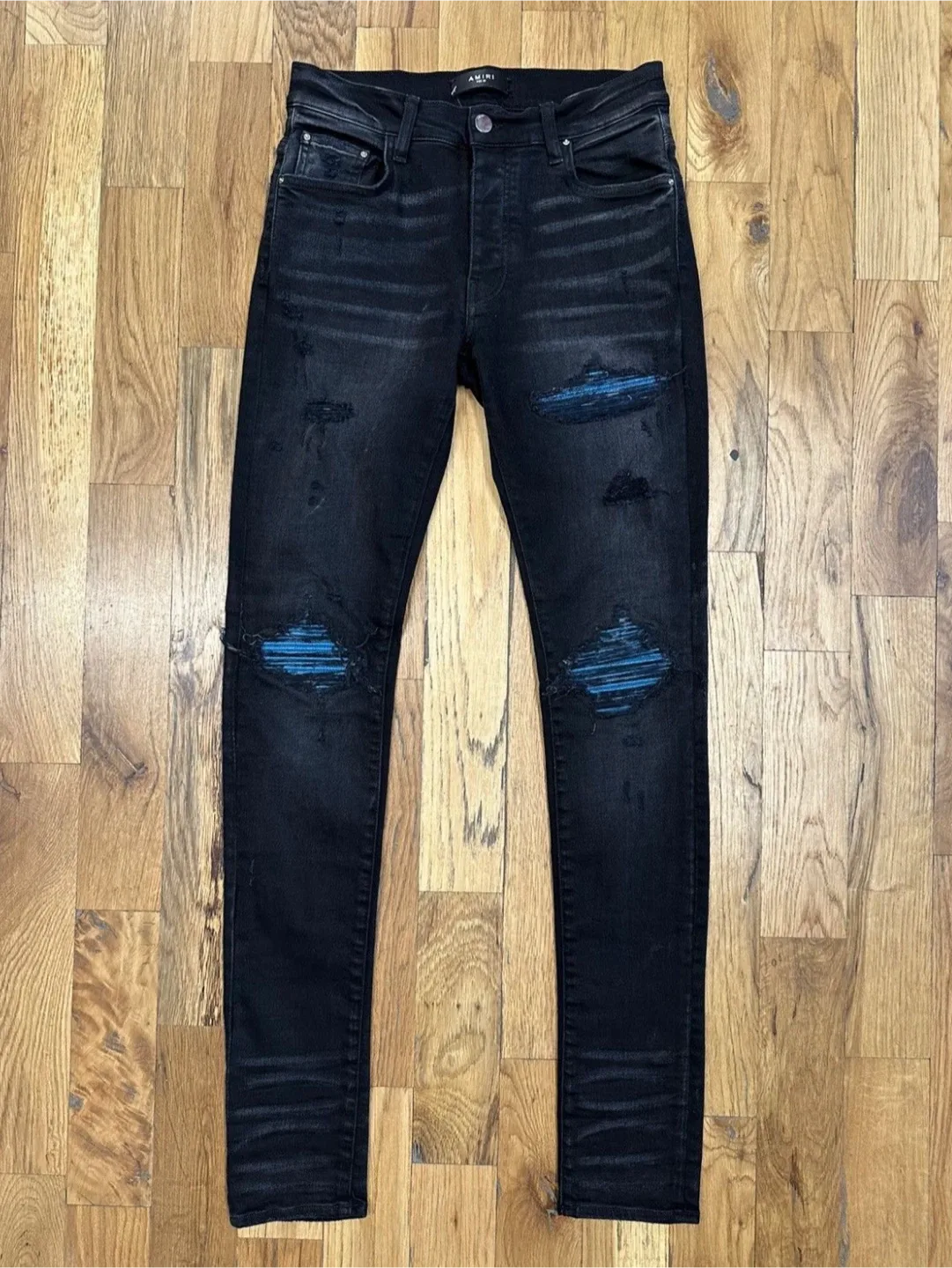 AMIRI Black Distressed Denim Jeans