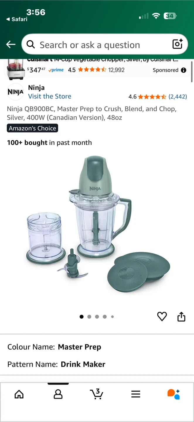 Ninja Master Prep QB900BC Blender Set – Great Condition with Box image indicator(3)