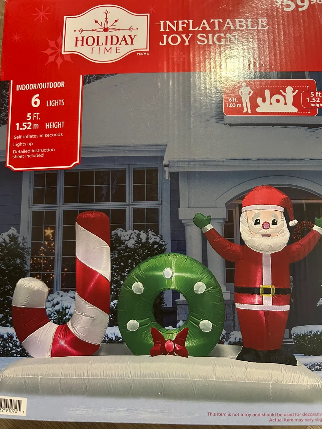 Holiday Time Christmas Inflatable Joy Sign image indicator(4)