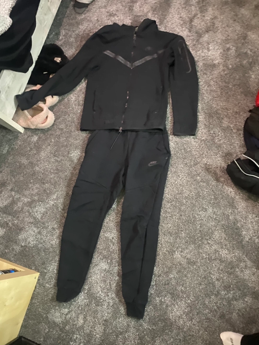 Nike Tech Fleece Black Tracksuit - Size S - photo 2