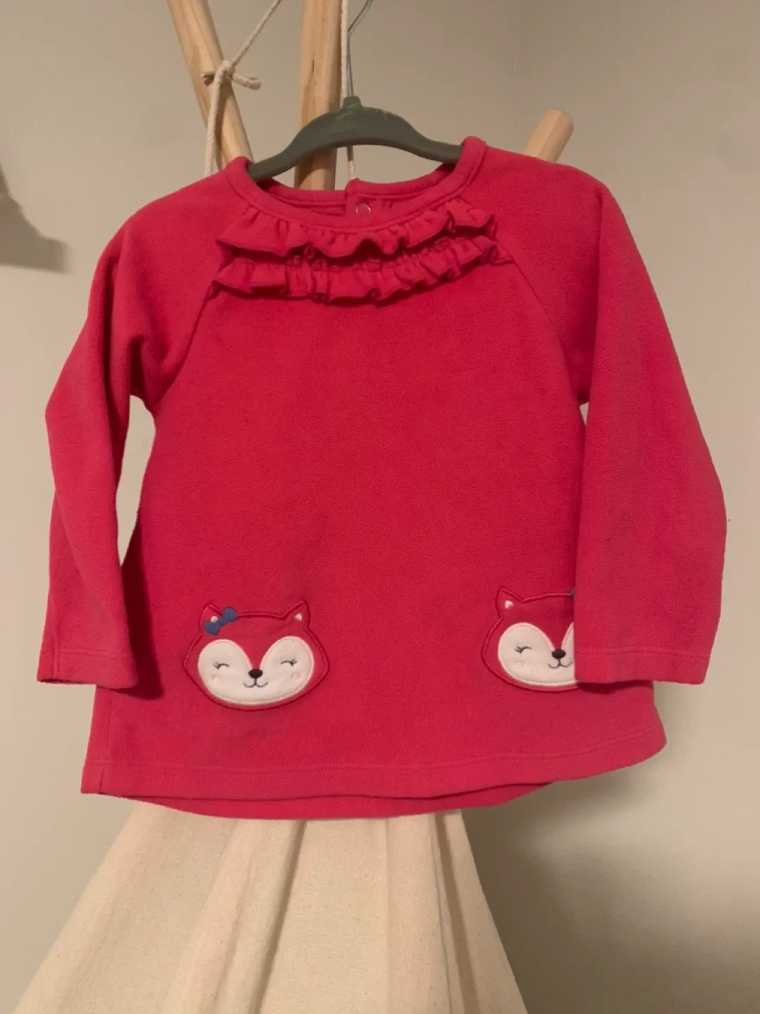 24 Months fleece shirt with cute foxes thumbnail