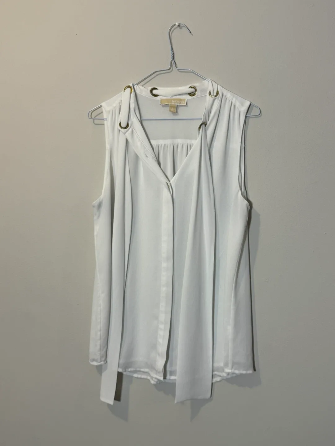 Michael Kors White Sleeveless Blouse - Size M thumbnail