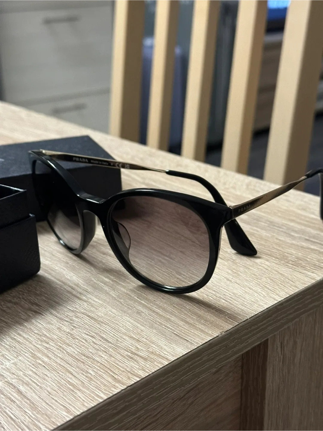 Prada Black Sunglasses with Case image indicator(2)