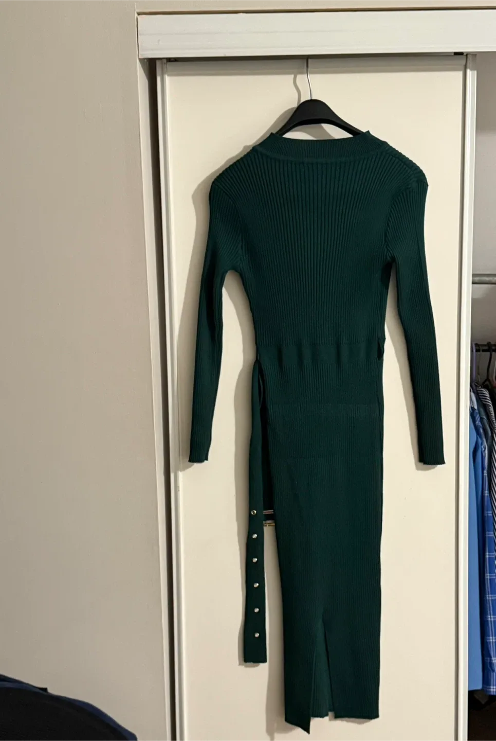 Ribbed Knit Dress - Green image indicator(3)