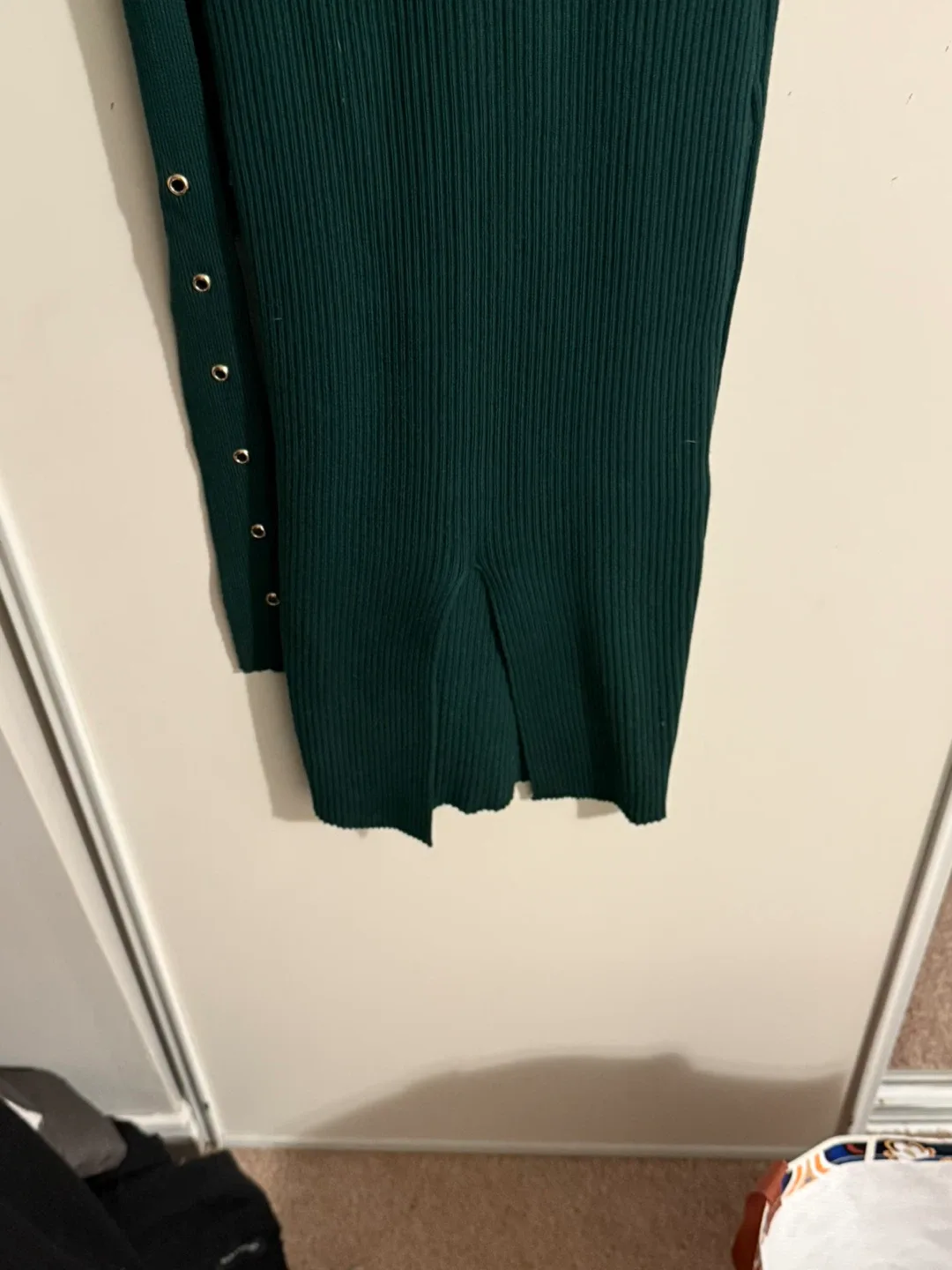 Ribbed Knit Dress - Green image indicator(4)