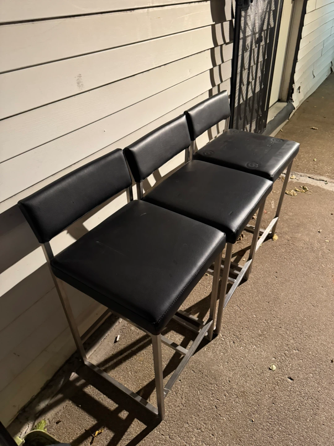 Set of 3 Black Bar Stools