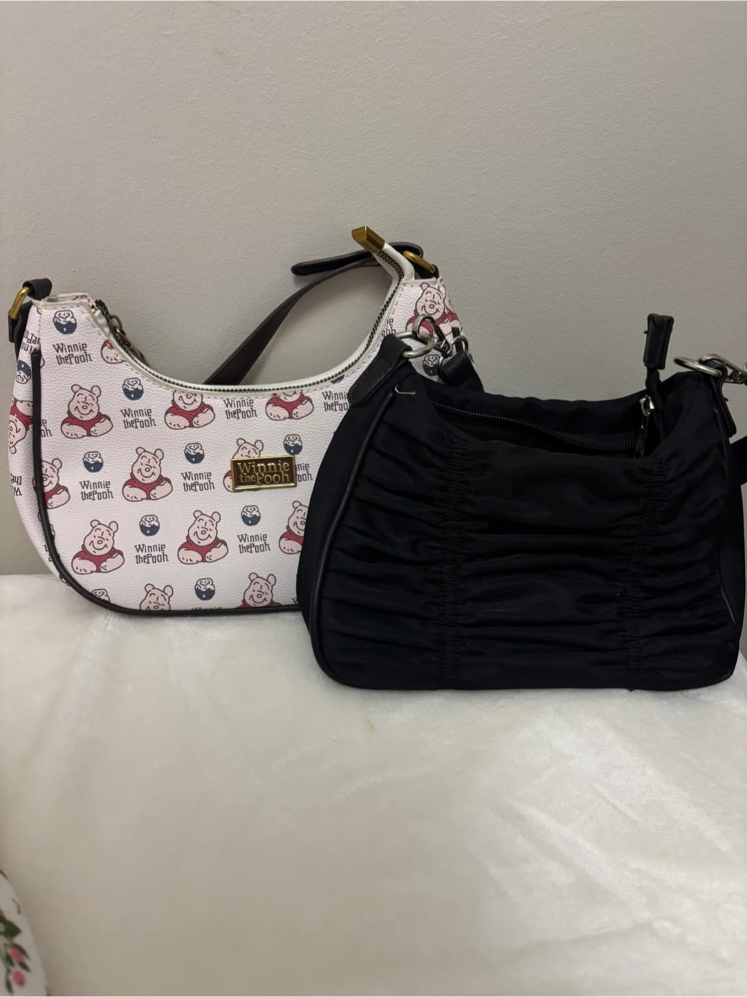 Winnie the Pooh Shoulder Bag and black bag