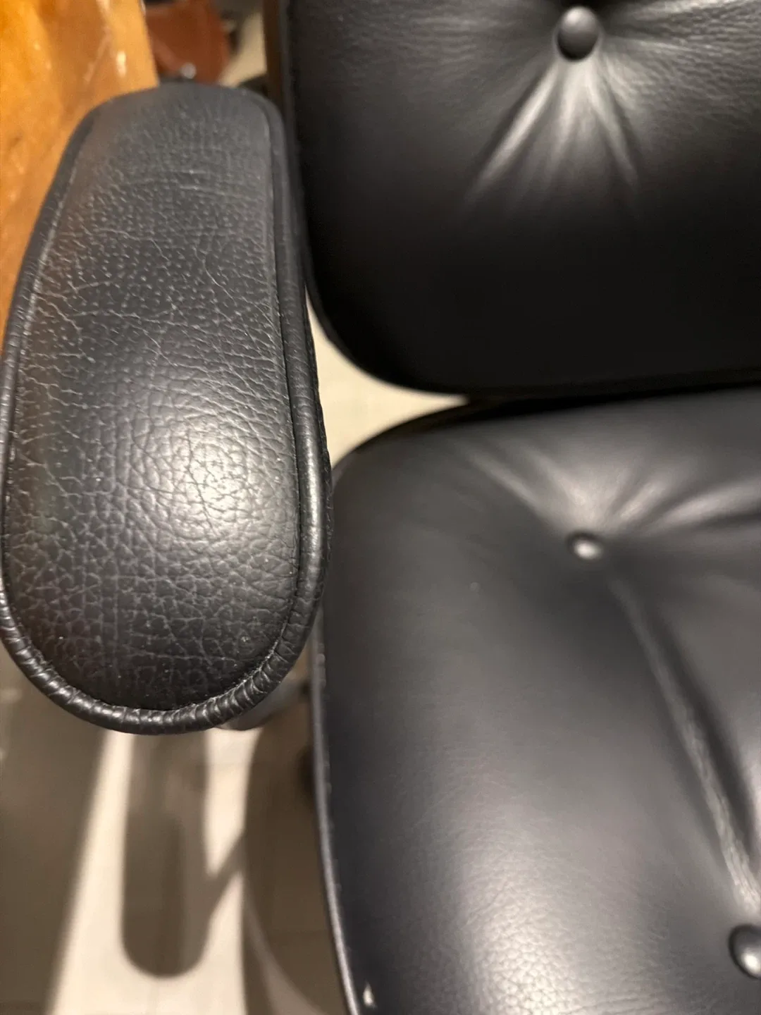 MOVING OUT SALE! Eames Style Black Leather Office Chair image indicator(4)