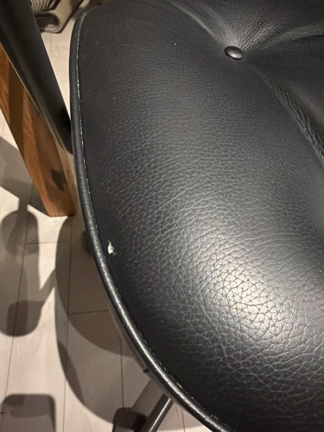 MOVING OUT SALE! Eames Style Black Leather Office Chair image indicator(3)