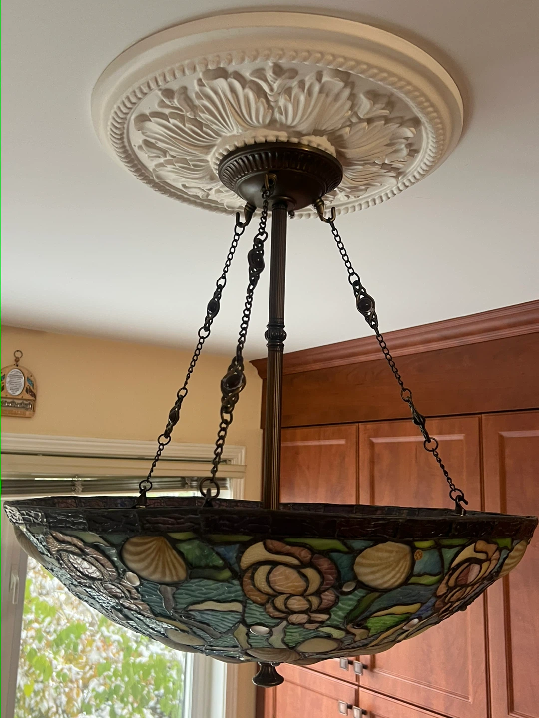 Tiffany Style Stained Glass Hanging Lamp - photo 2