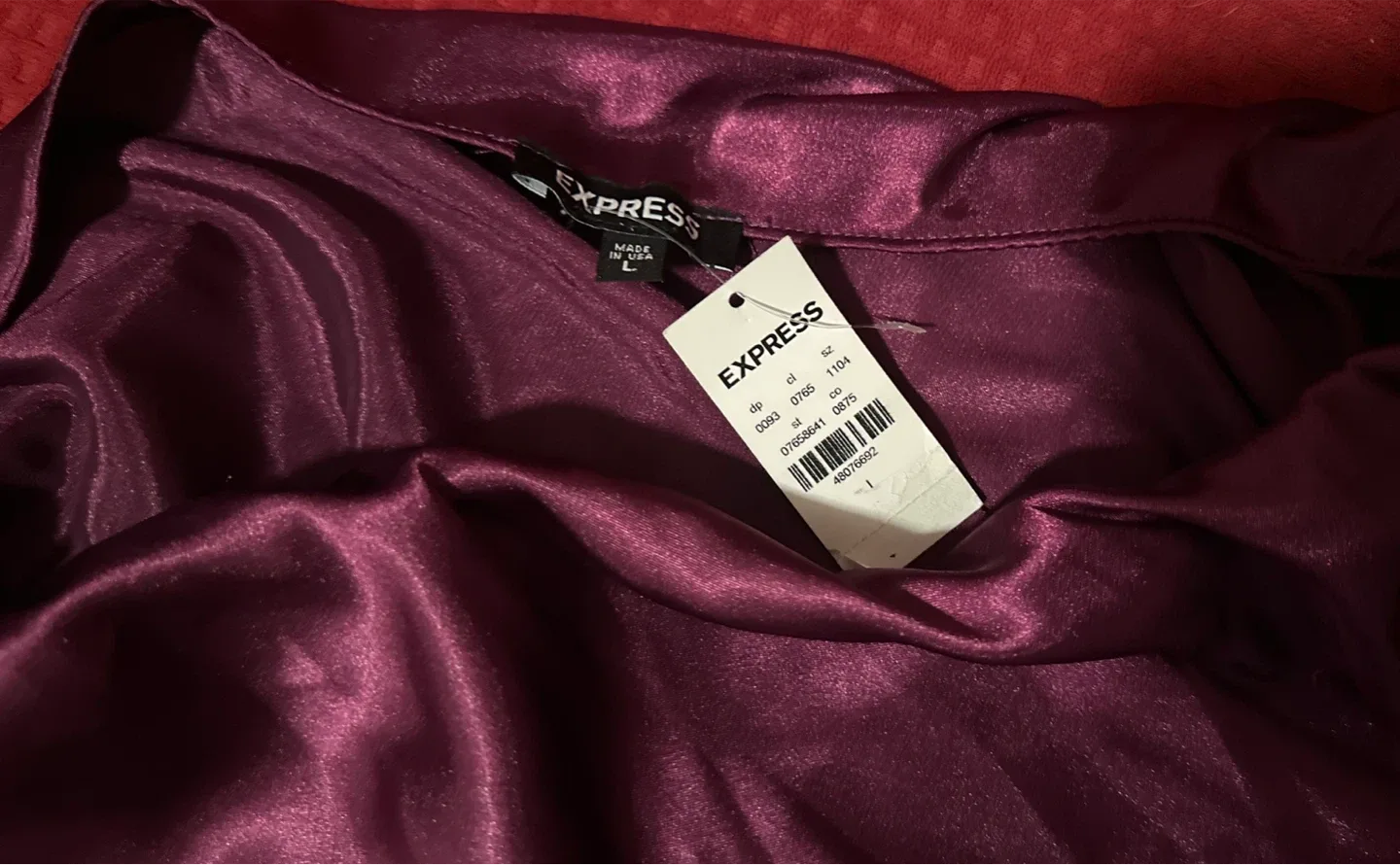 Express Purple Satin Mini Skirt - Size L image indicator(3)