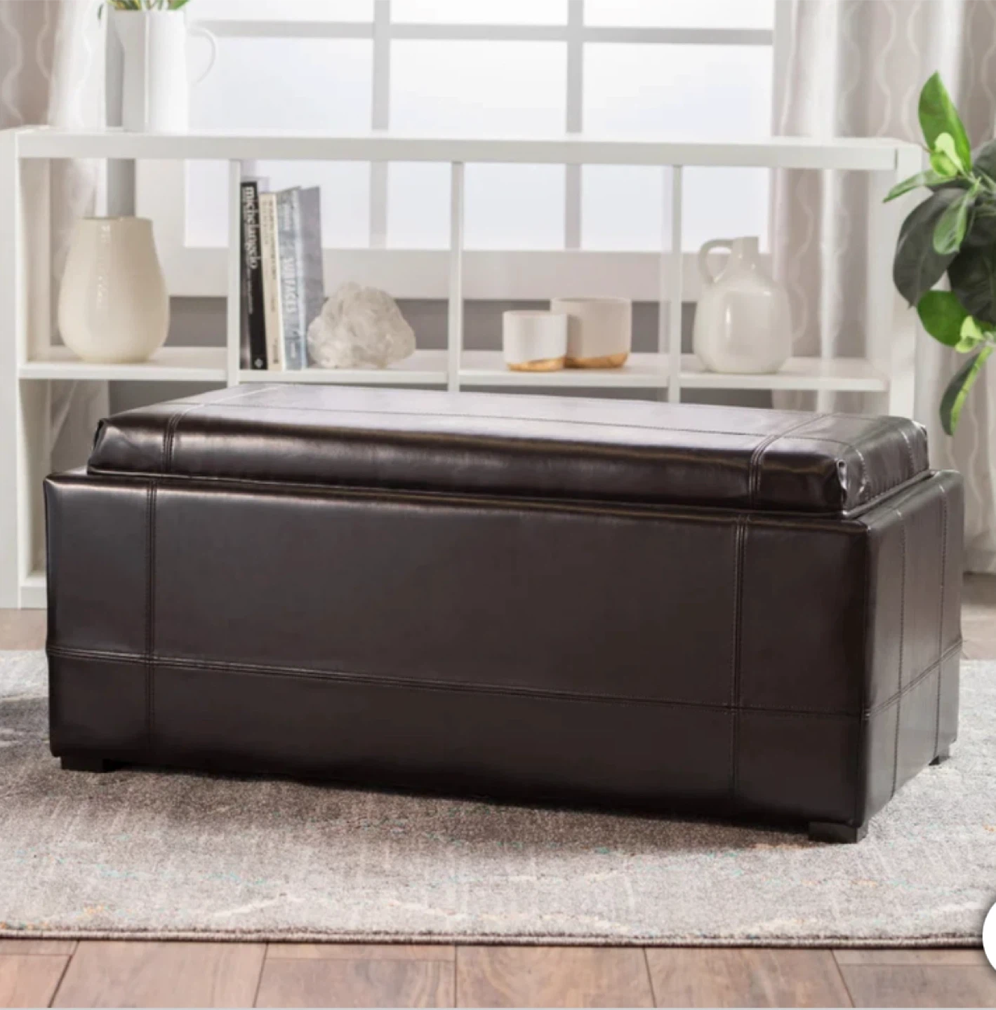Drake 3-piece Bonded Leather Ottoman Set - photo 3