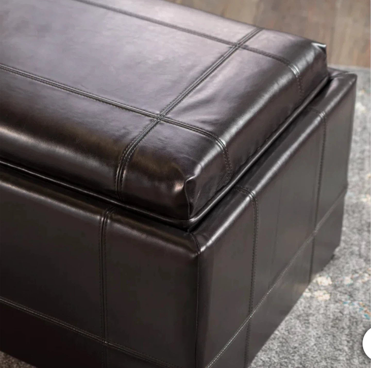 Drake 3-piece Bonded Leather Ottoman Set - photo 5