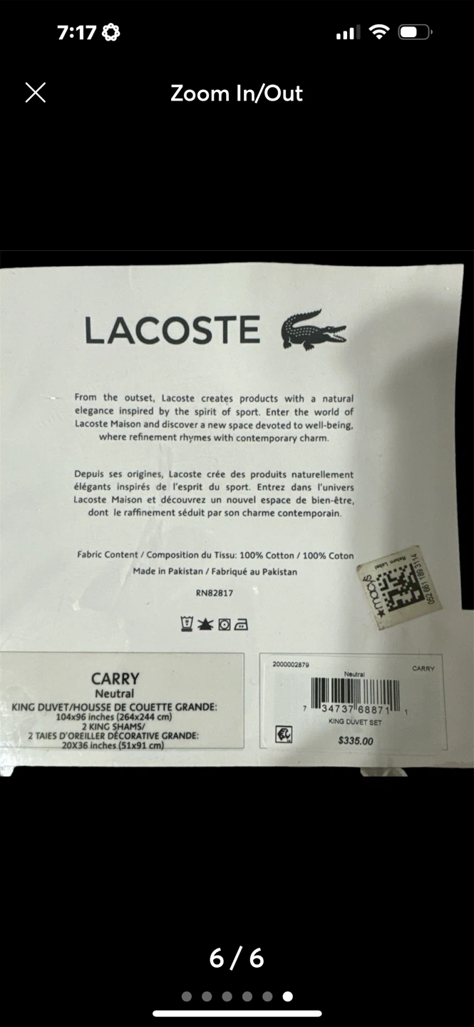 Lacoste King Duvet Set - Neutral - photo 4