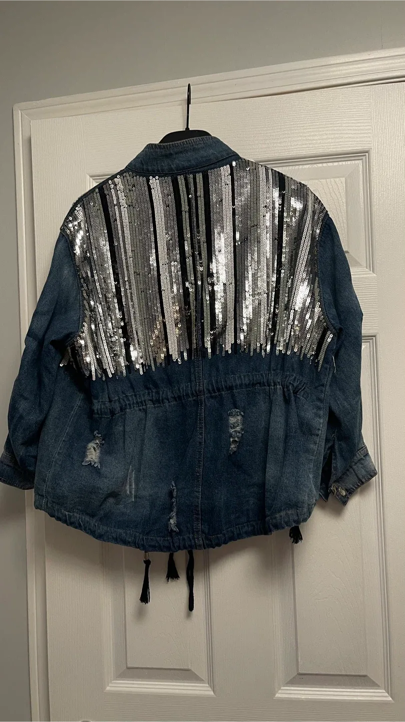 Denim Jacket with Sequins image indicator(2)