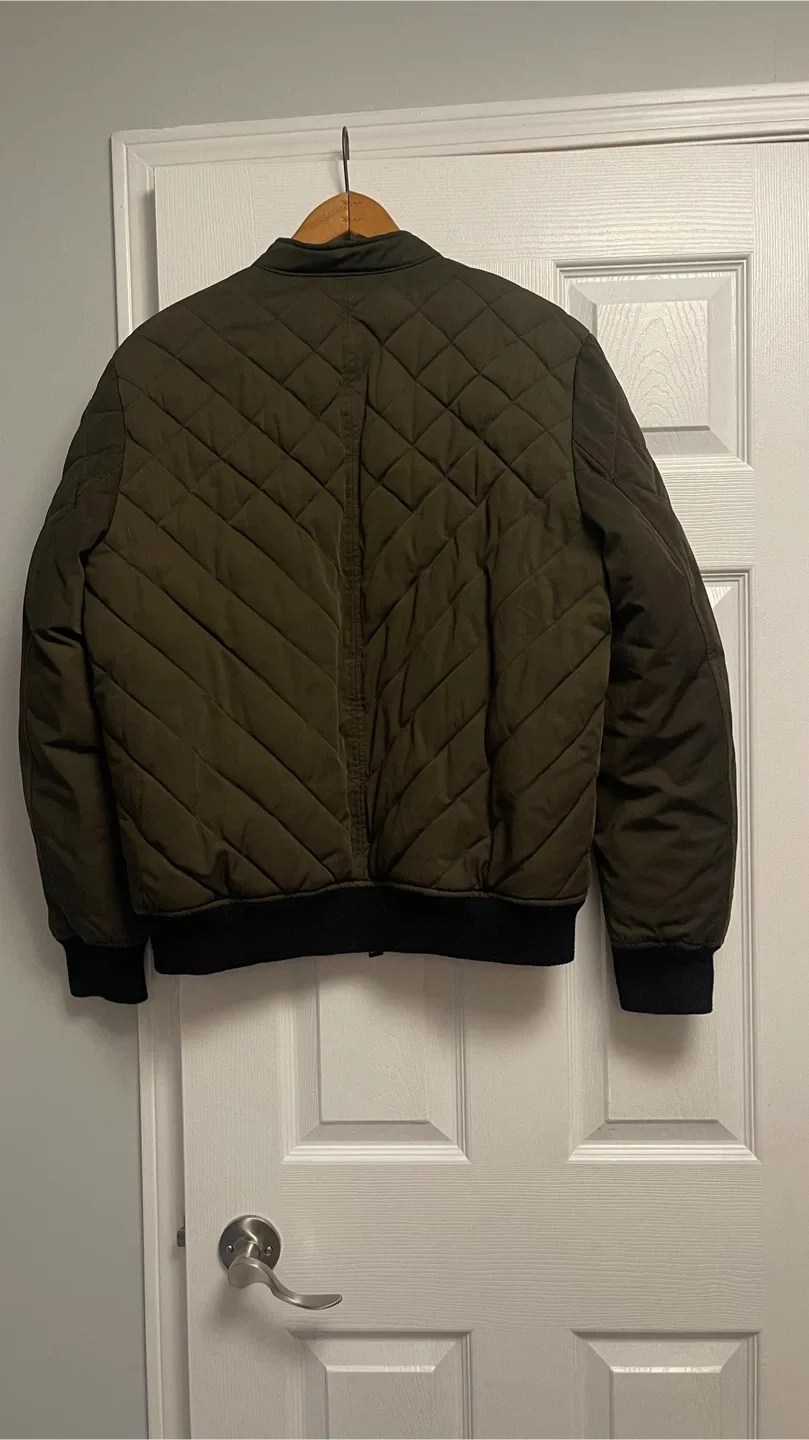Guess Olive Green Quilted Bomber Jacket image indicator(3)