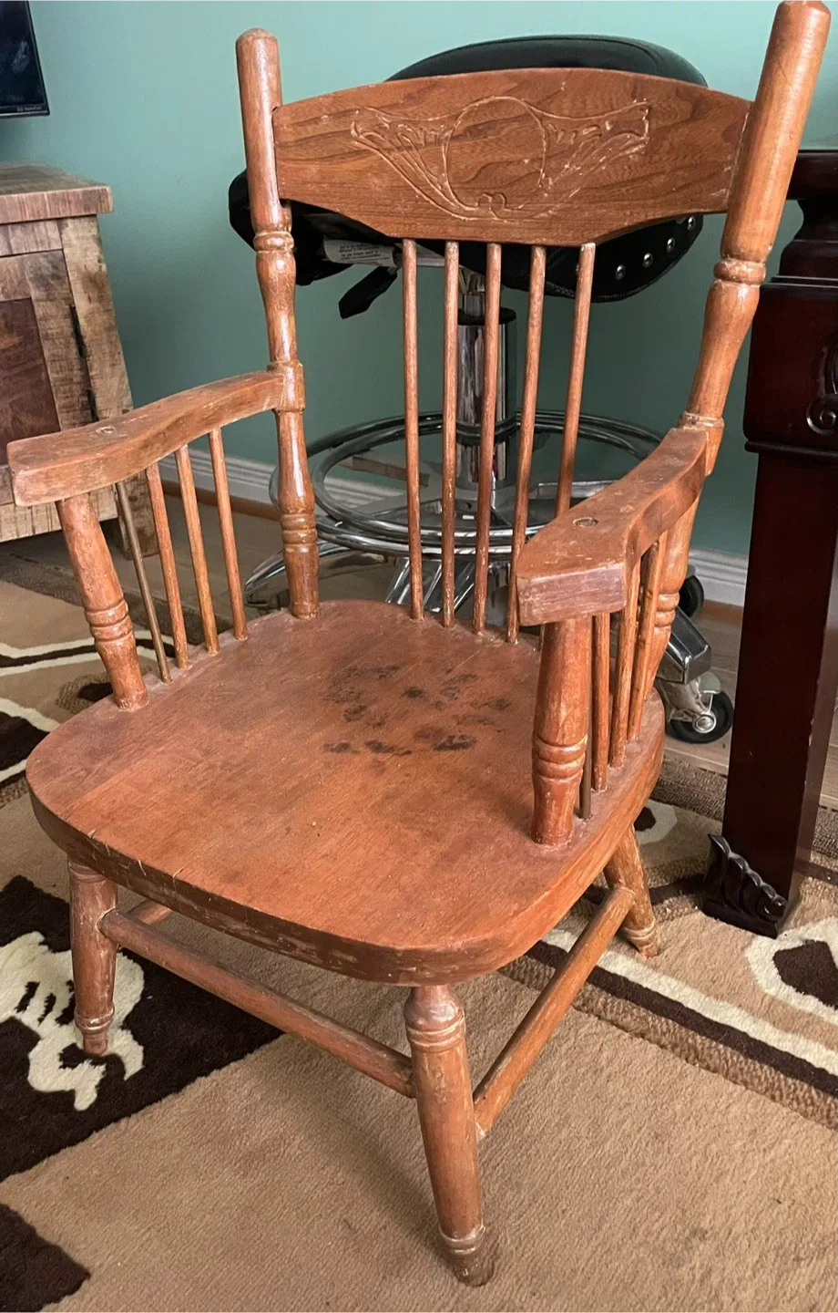 Vintage Spindle Back Armchair thumbnail