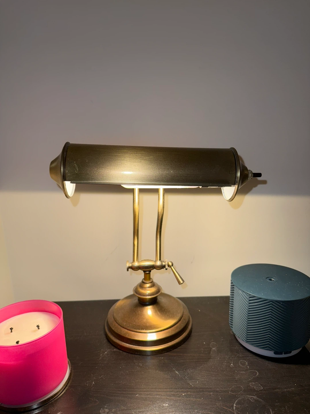 Vintage Brass Banker's Lamp