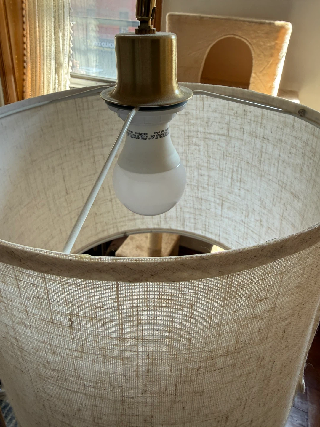 Floor Lamp - Brass Gold with Beige Shade - photo 3