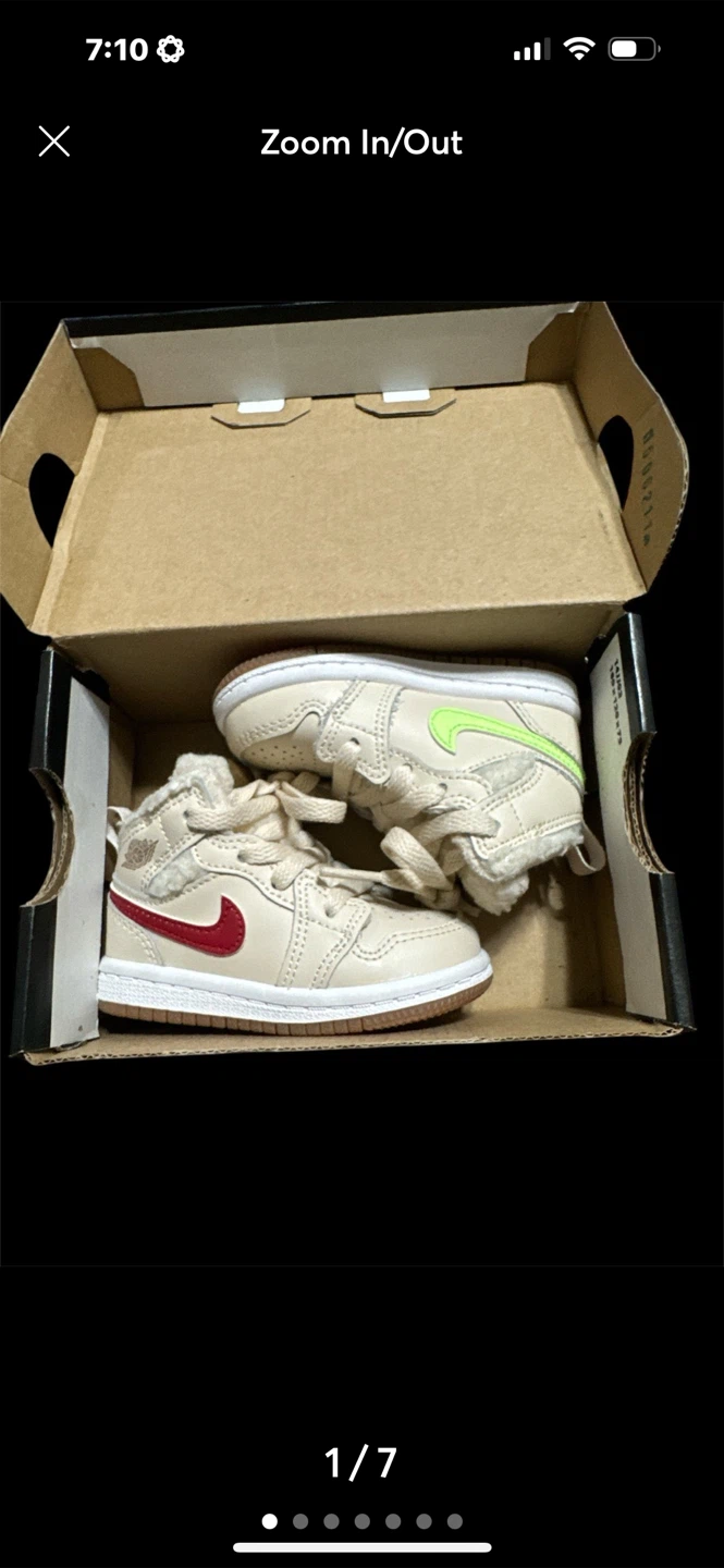 Jordan 1 Mid UTL (TD) Pearl White/Racer Blue - Size 4C