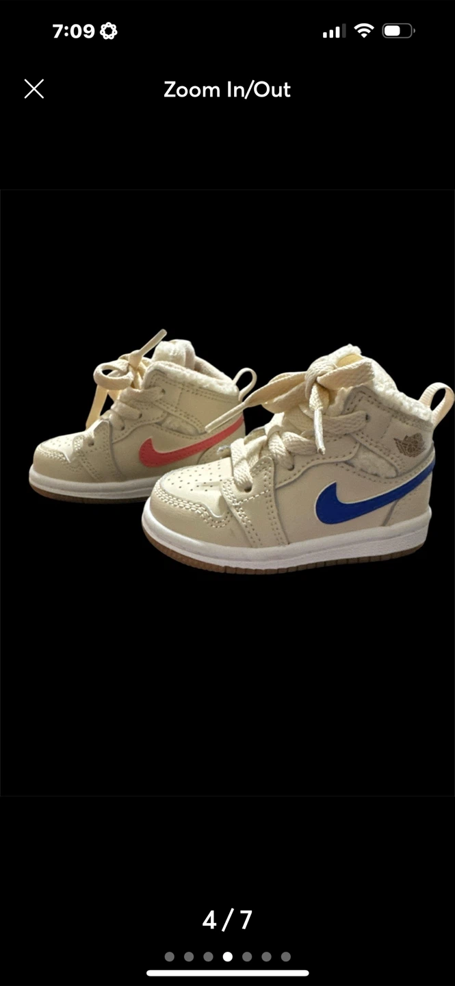 Jordan 1 Mid UTL (TD) Pearl White/Racer Blue - Size 4C - photo 5