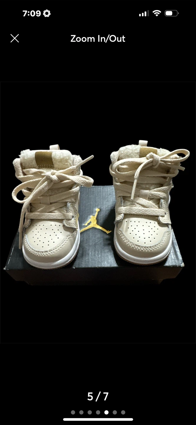 Jordan 1 Mid UTL (TD) Pearl White/Racer Blue - Size 4C - photo 3