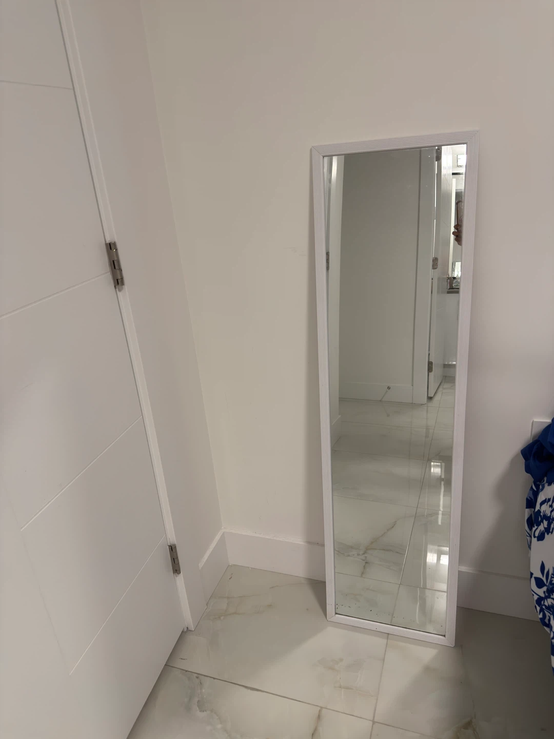 White Framed Full Length Mirror - photo 2