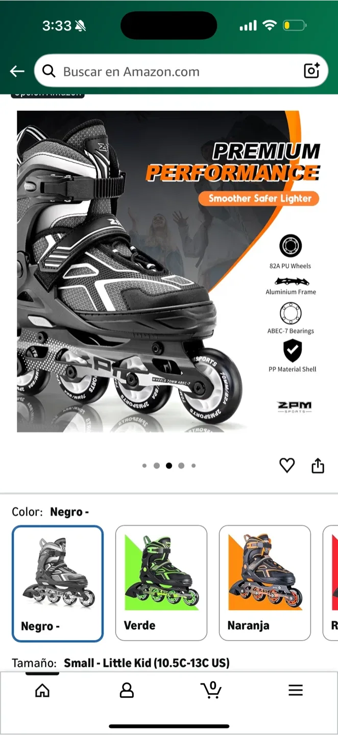 Sowume Adjustable Inline Skates - Size Small (10.5C-13C)