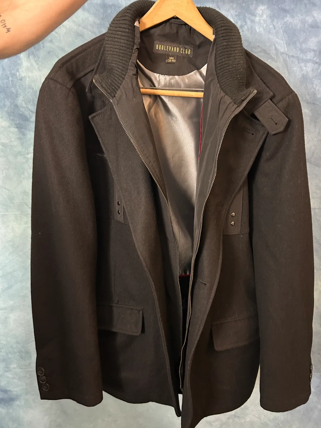 Vintage Boulevard Club Black Wool Overcoat image indicator(6)