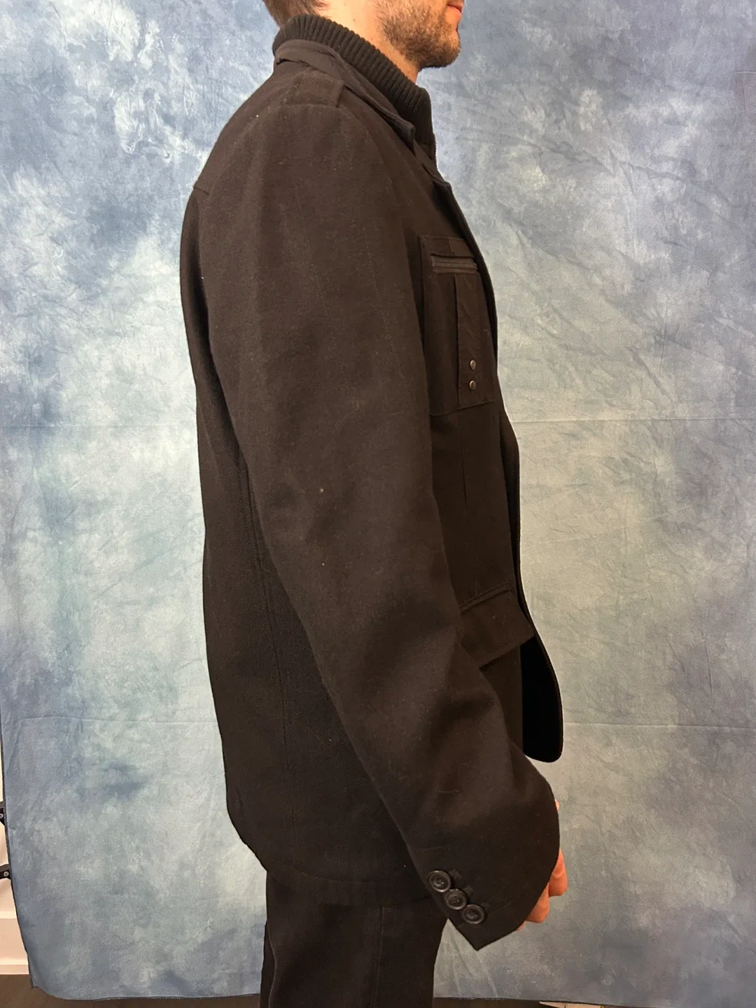 Vintage Boulevard Club Black Wool Overcoat image indicator(5)