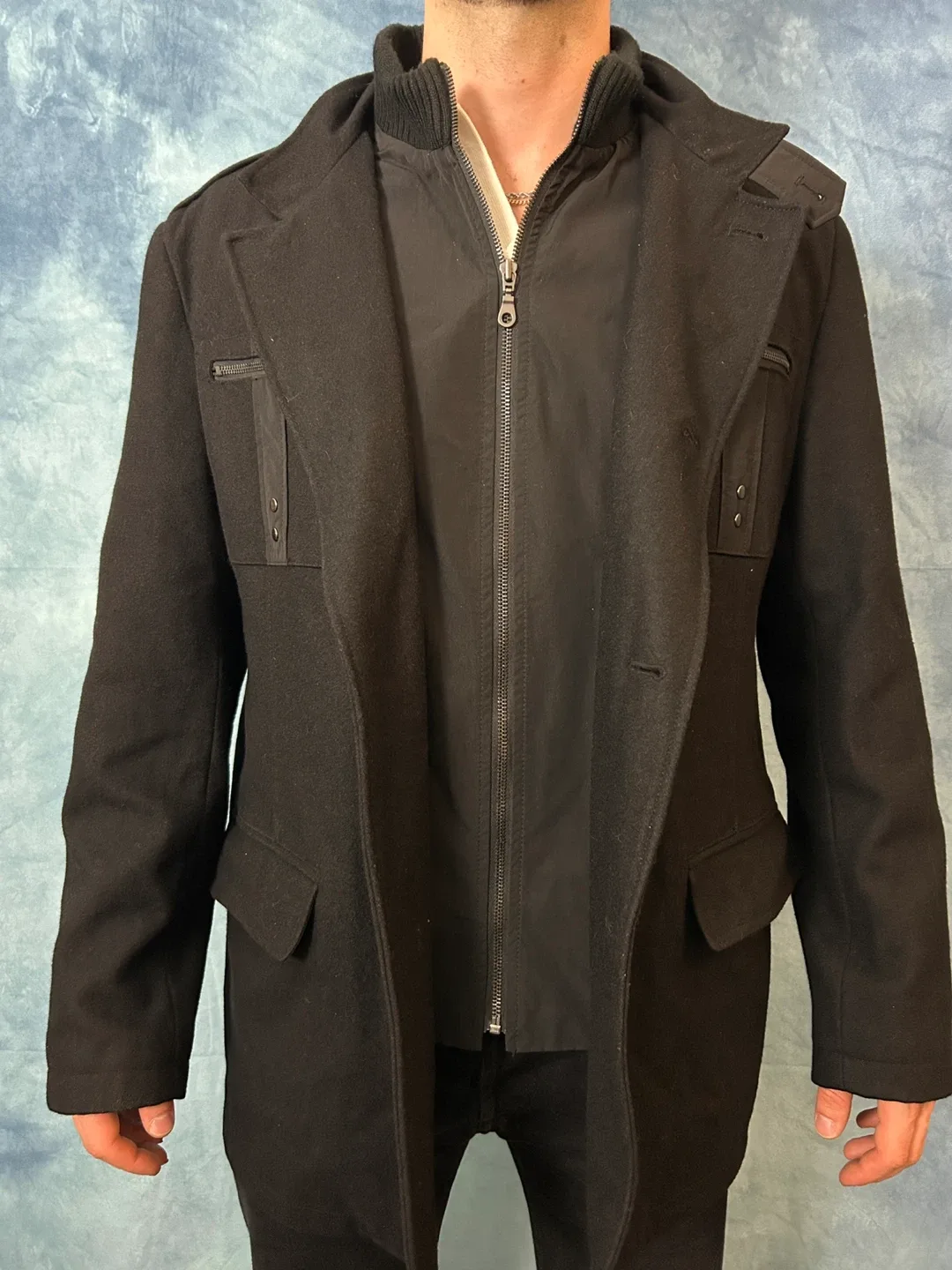 Vintage Boulevard Club Black Wool Overcoat image indicator(2)