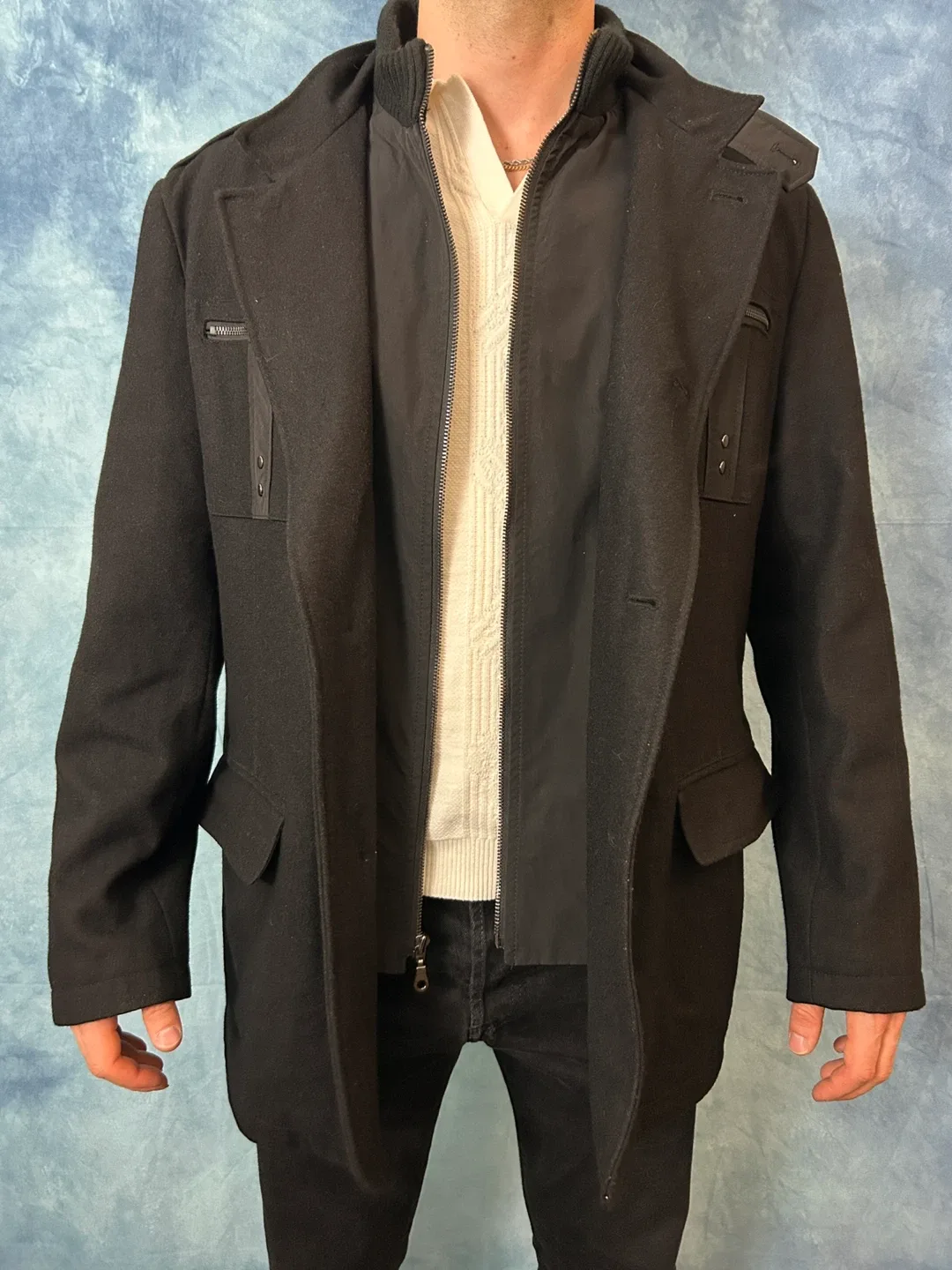 Vintage Boulevard Club Black Wool Overcoat image indicator(3)