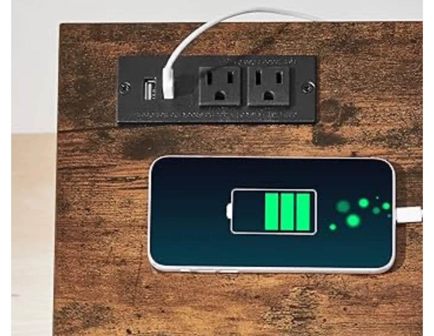 Rustic Brown TV Stand with Mesh Shelves image indicator(2)