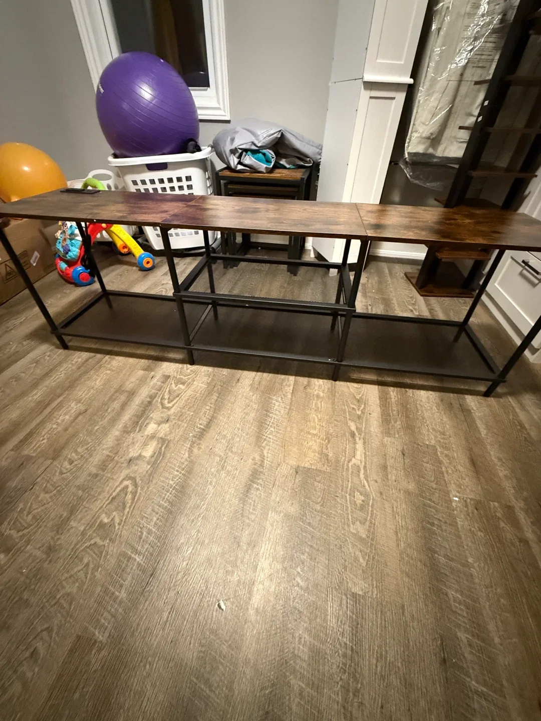 Rustic Brown TV Stand with Mesh Shelves image indicator(10)