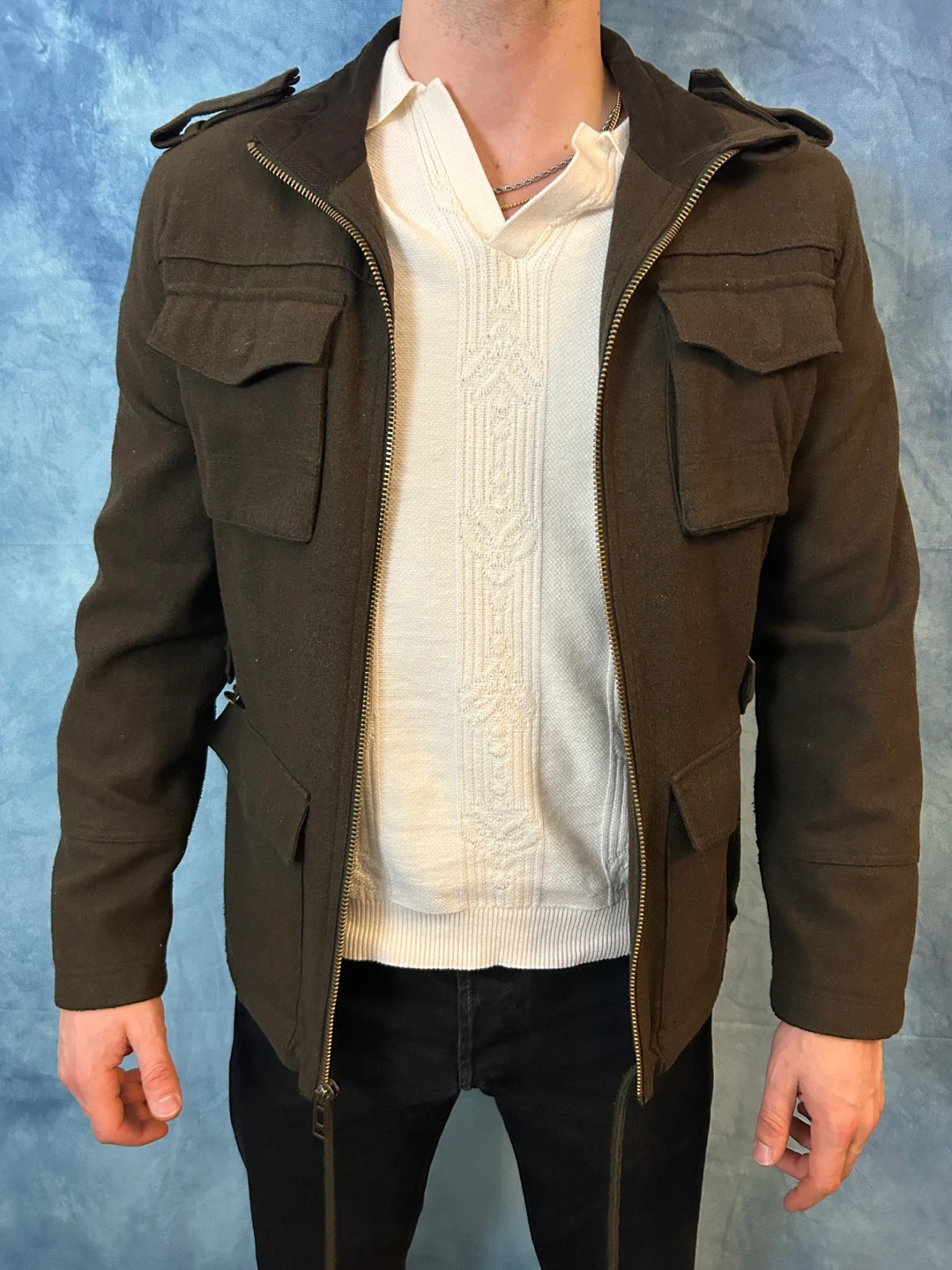 Men's Wool Blend Jacket, Size M